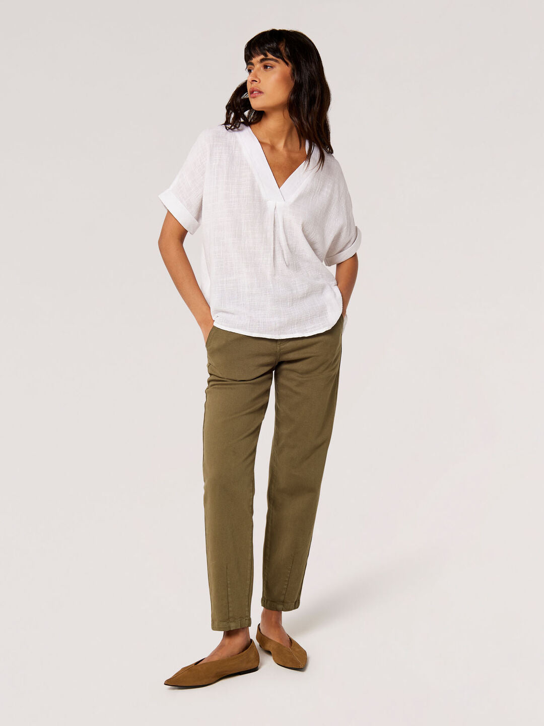 Relaxed-Fit V-Neck Blouse