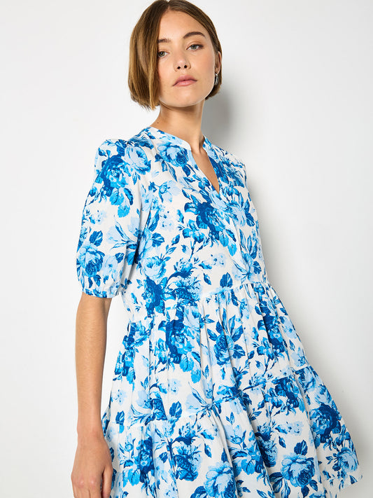 Apricot Poplin Short Tiered Babydoll Dress