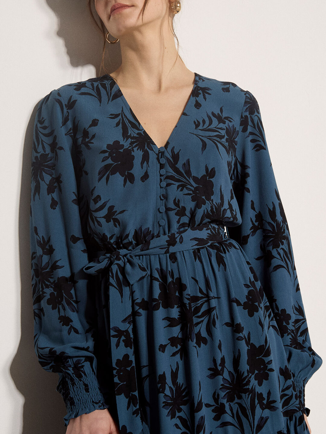 Floral Crepe Midi Dress