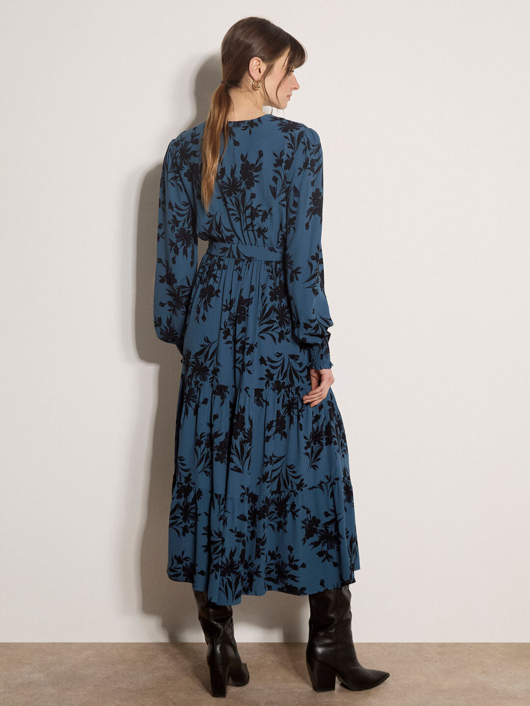 Floral Crepe Midi Dress
