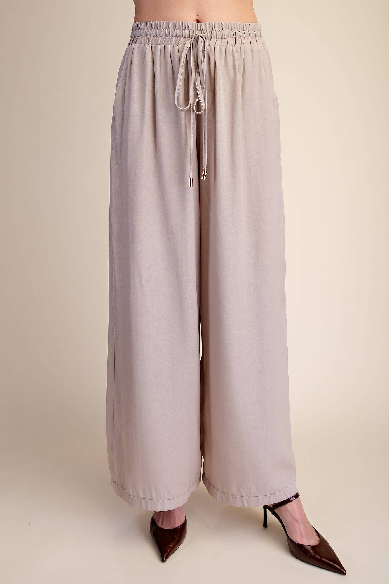 Drawstring Wide Leg Pants
