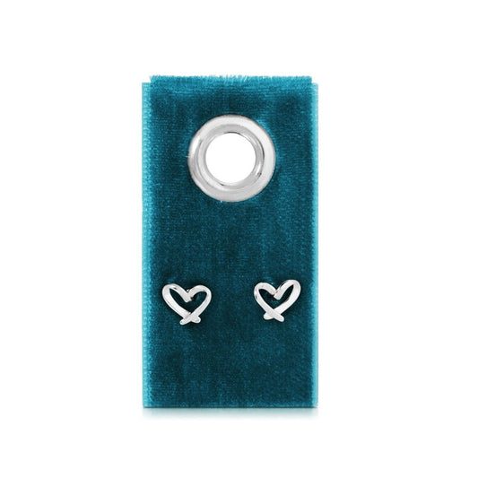 Free Form Heart Studs on Velvet Gift Tag