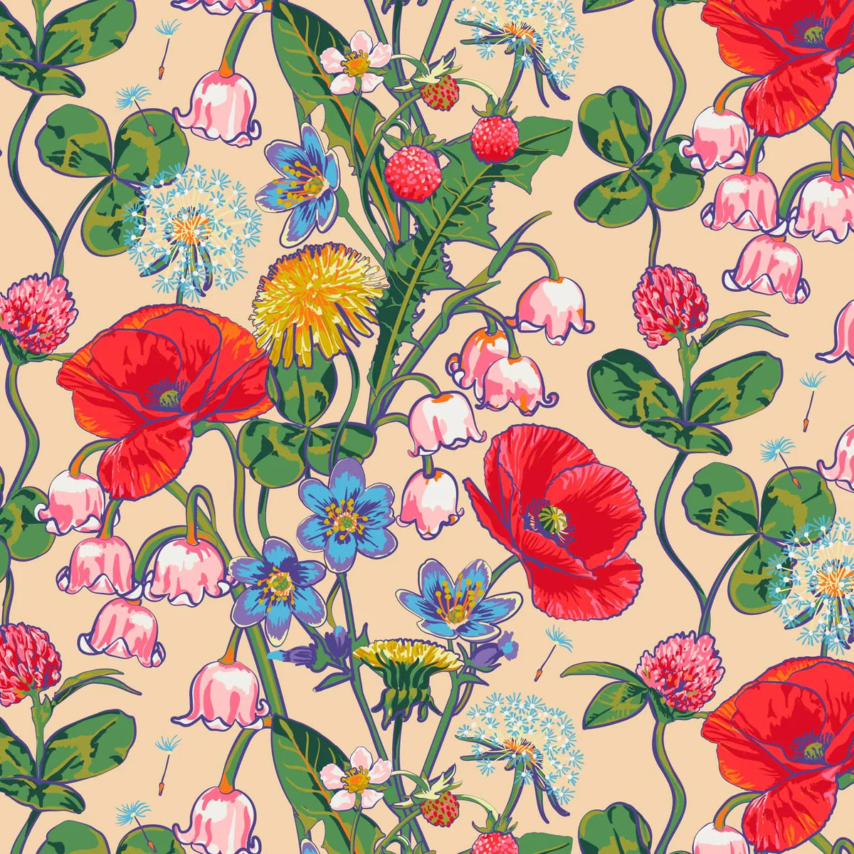 Vera Bradley Zip ID Case All The Pretty Wildflowers in Premium Cotton