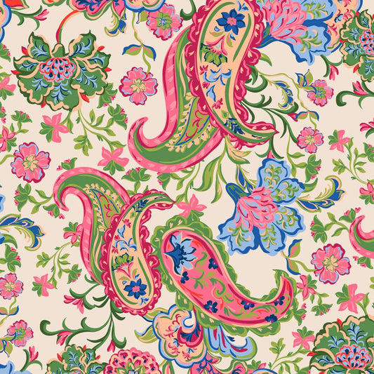 Vera Bradley Zip ID Case Vibrant Paisley in Premium Cotton