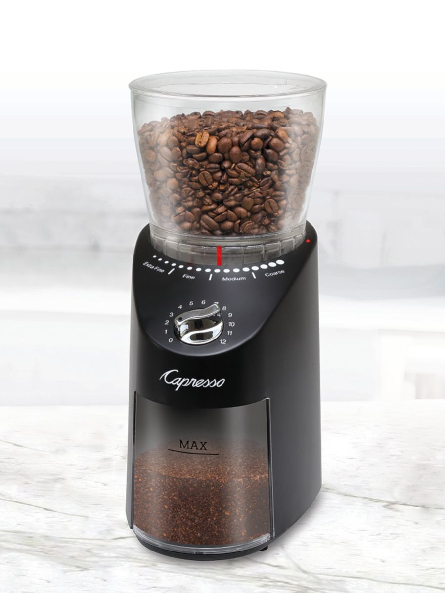 Capresso Infinity Plus Conical Burr Grinder, Black