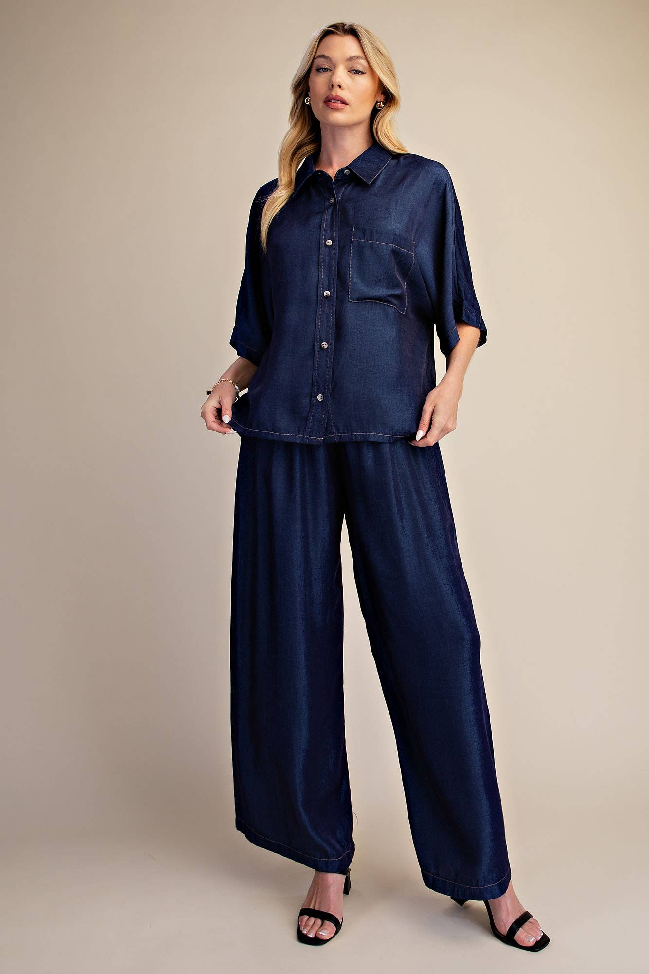Drawstring Wide Leg Pants