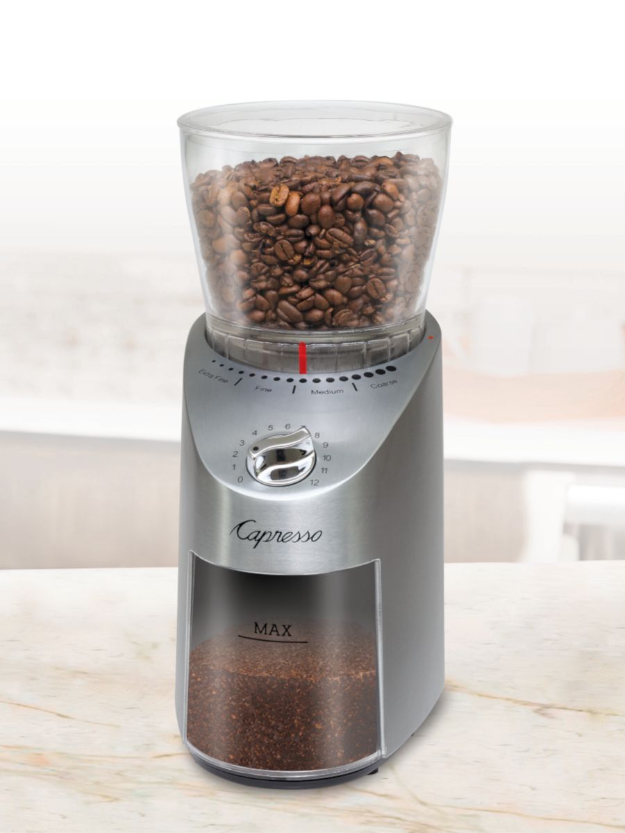 Capresso Infinity Plus Conical Burr Grinder, Stainless Steel