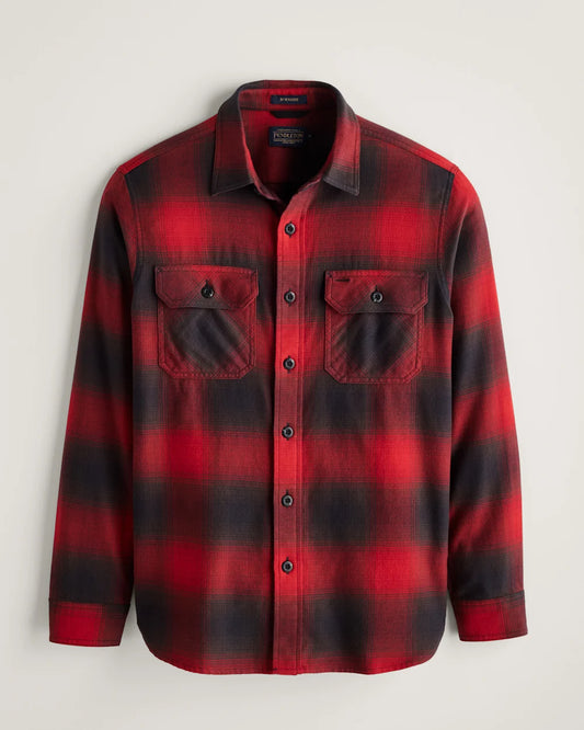 Pendleton MEN'S PLAID BURNSIDE DOUBLEBRUSHED FLANNEL SHIRT