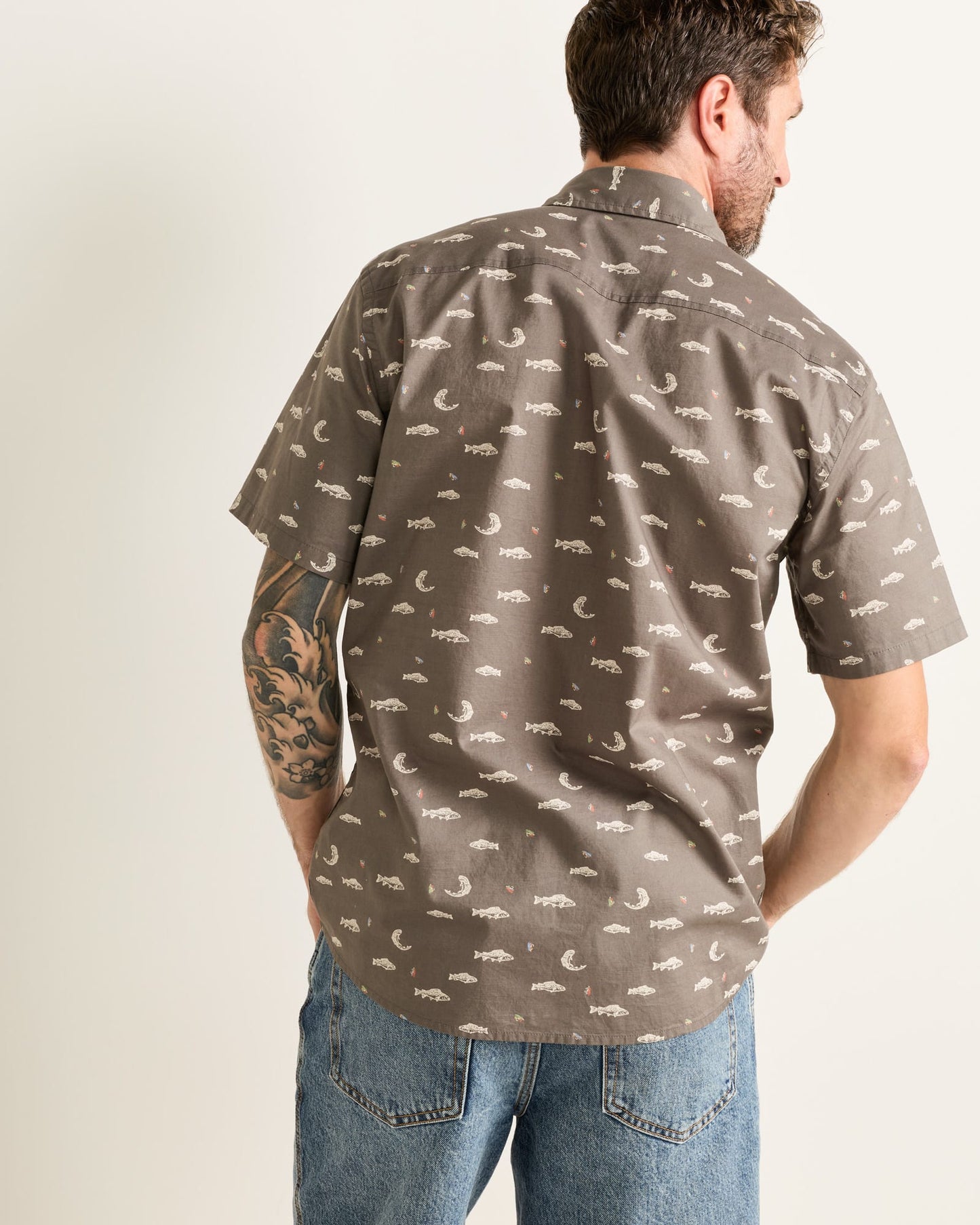 Pendelton MEN'S SHORT-SLEEVE SHORELINE COTTON SHIRT - Fish Grey