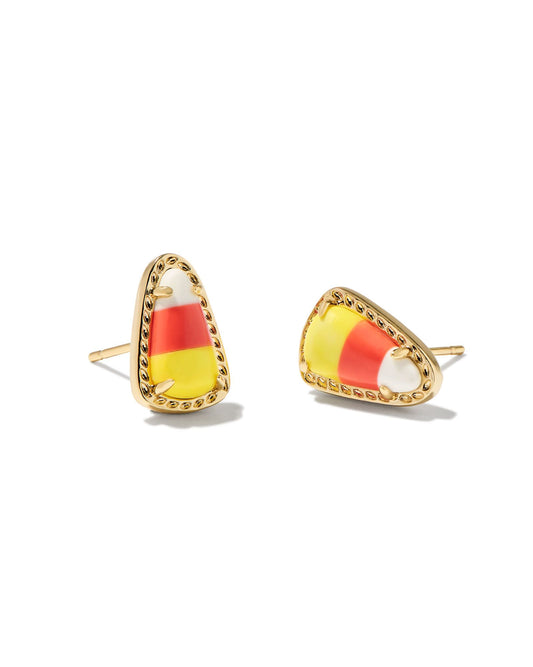 Candy Corn Stud Earrings in Gold Candy Corn Magnesite