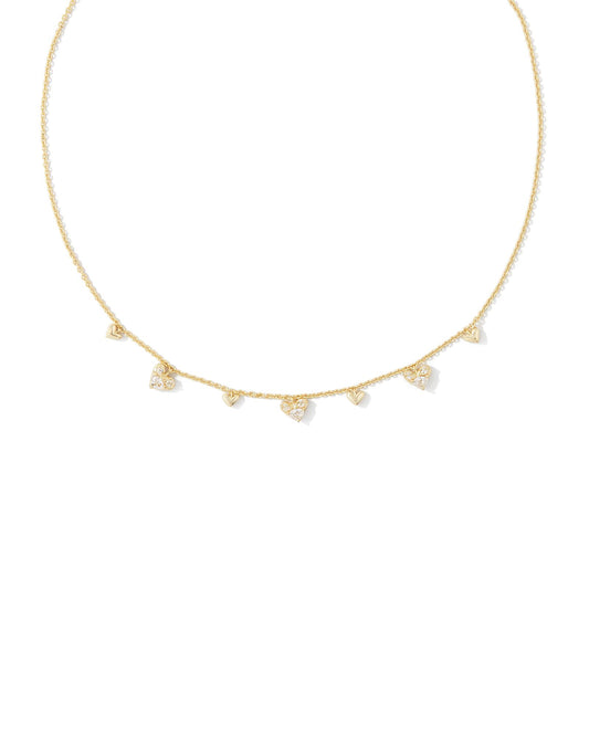 Kendra Scott HAVEN HEART CRYSTAL CHOKER NECKLACE GOLD or SILVER WHITE CZ