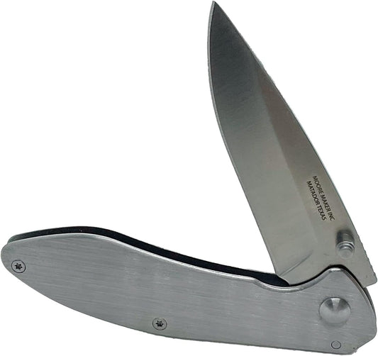 Moore Maker Stainless Steel Easy Open Clip Knife with Liner Lock