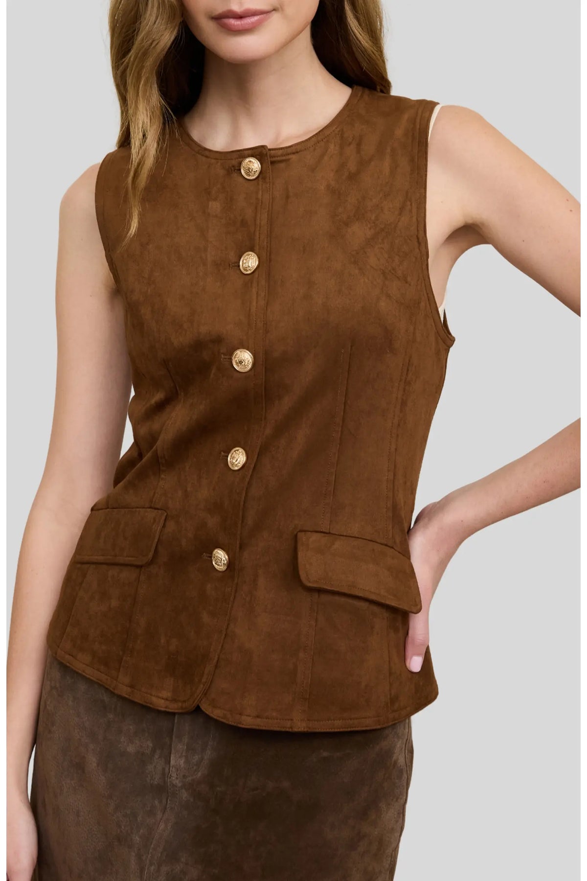 Faux Suede Vest
