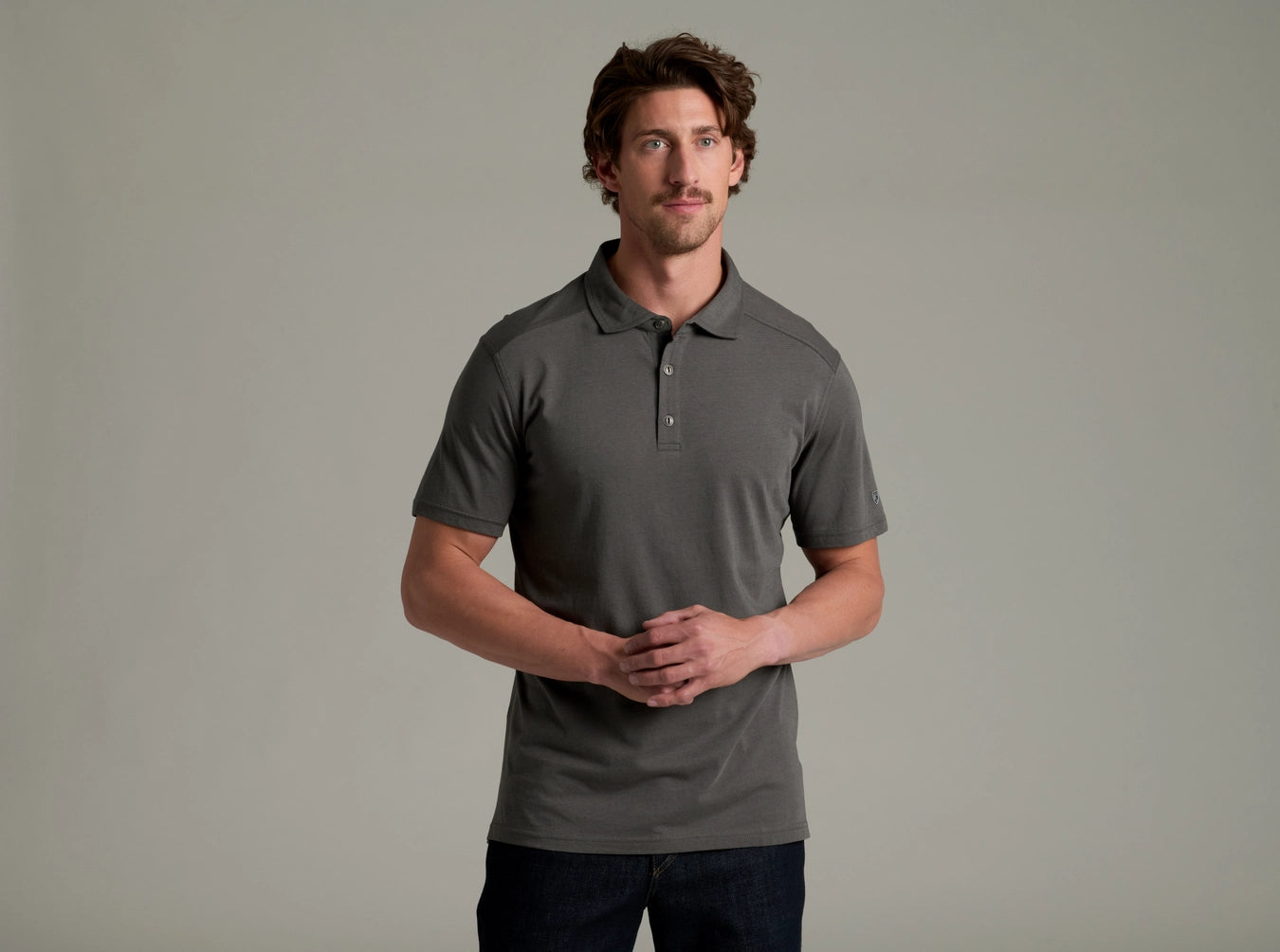 KÜHL DE FAKTO™ POLO All natural, silk-blend fabric with UPF sun protection-CARBON