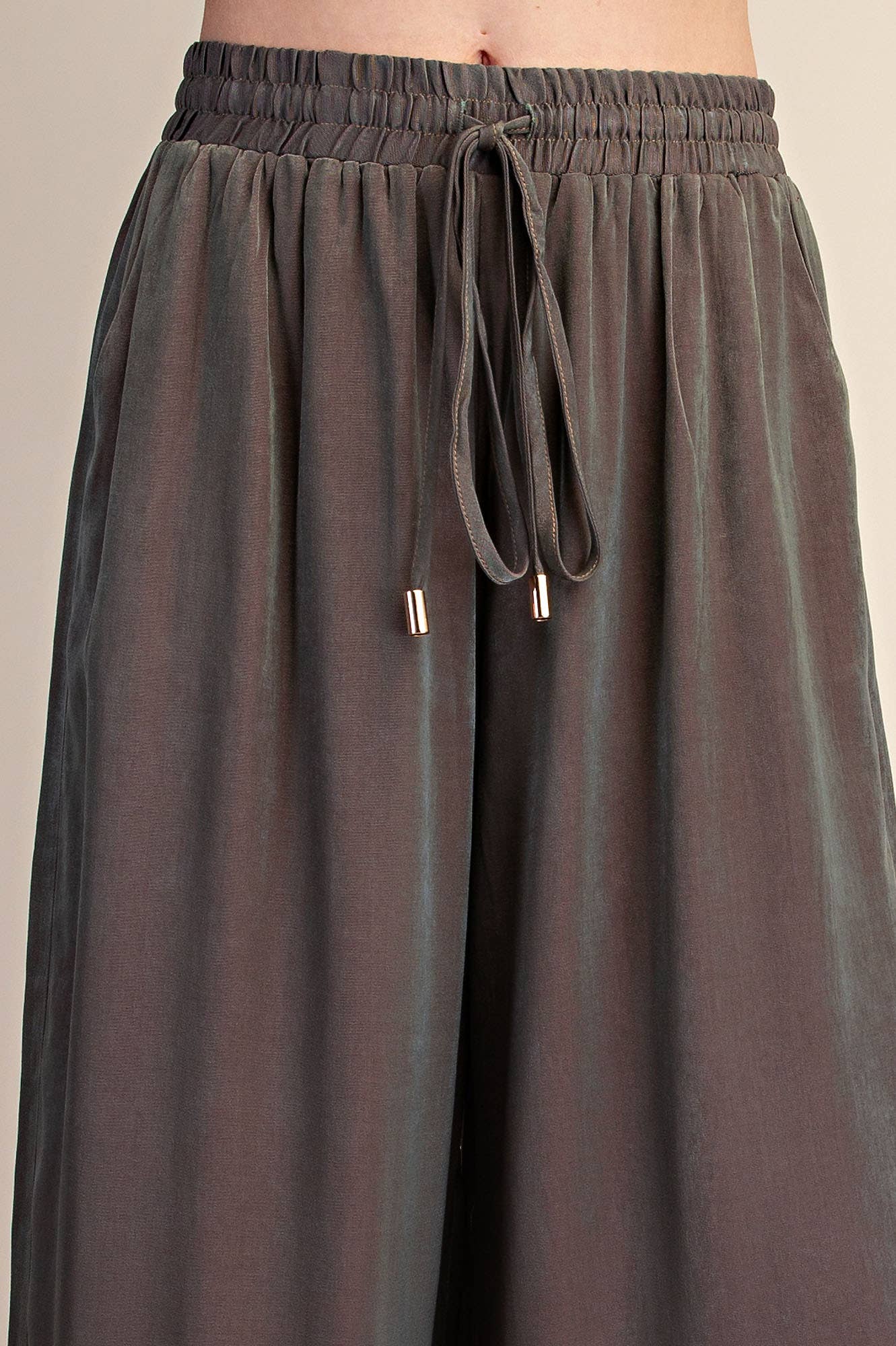 Drawstring Wide Leg Pants