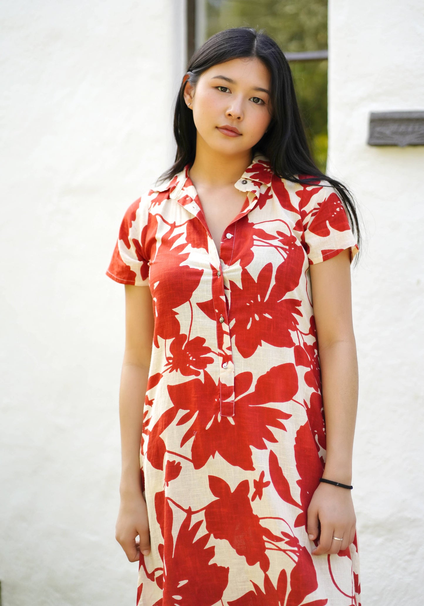 Carrie Cotton Dress Rust Beige