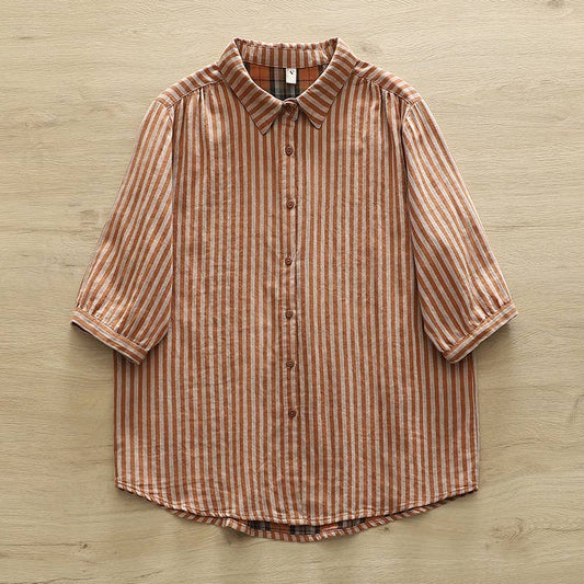 Daily Casual Muslin Cotton Buttoned shirt in stripe