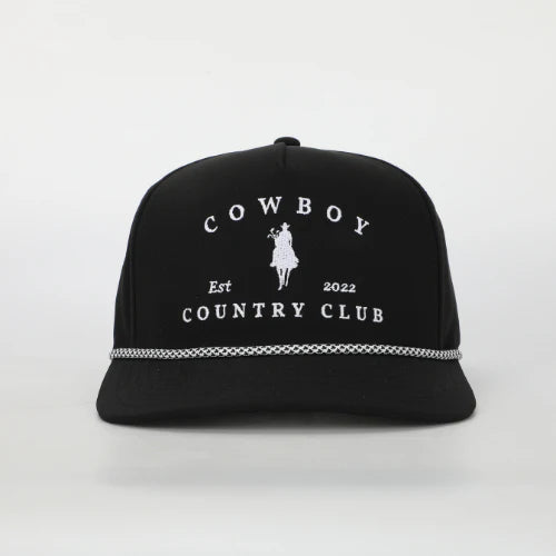 Cowboy Country Club HORSE ROPED HAT BLACK