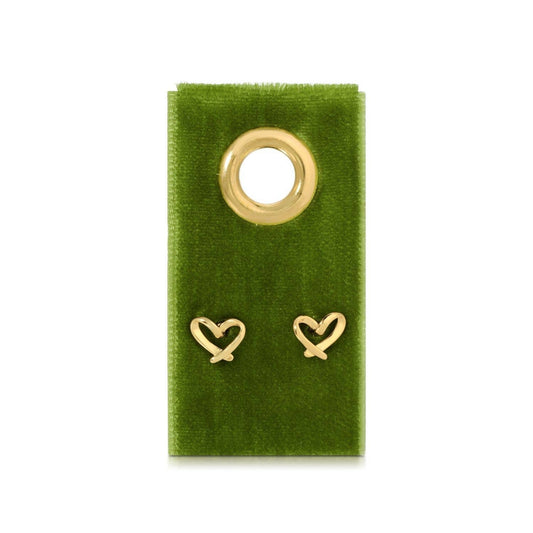 Free Form Heart Studs on Velvet Gift Tag
