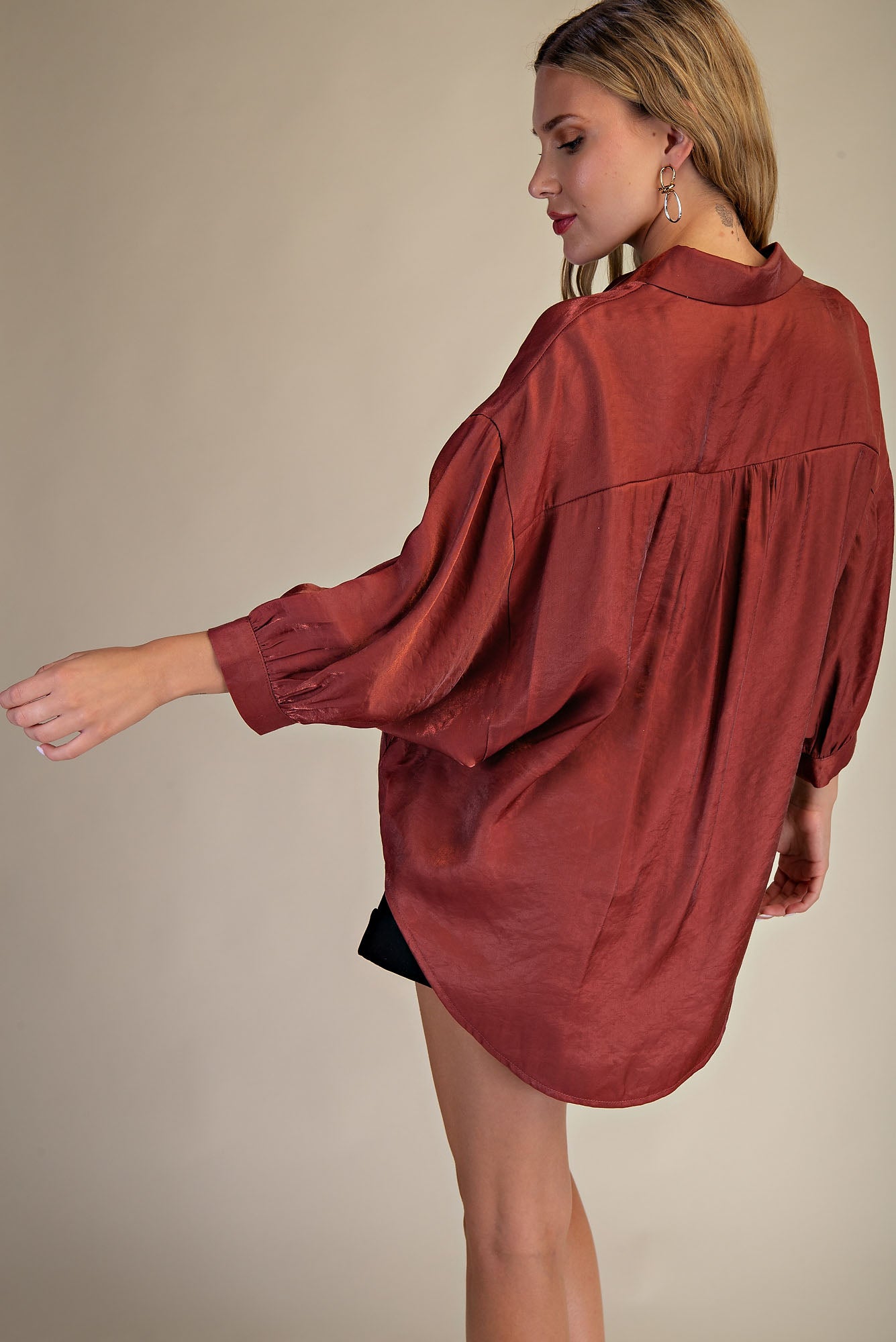 Collar Neck Oversized Shirt