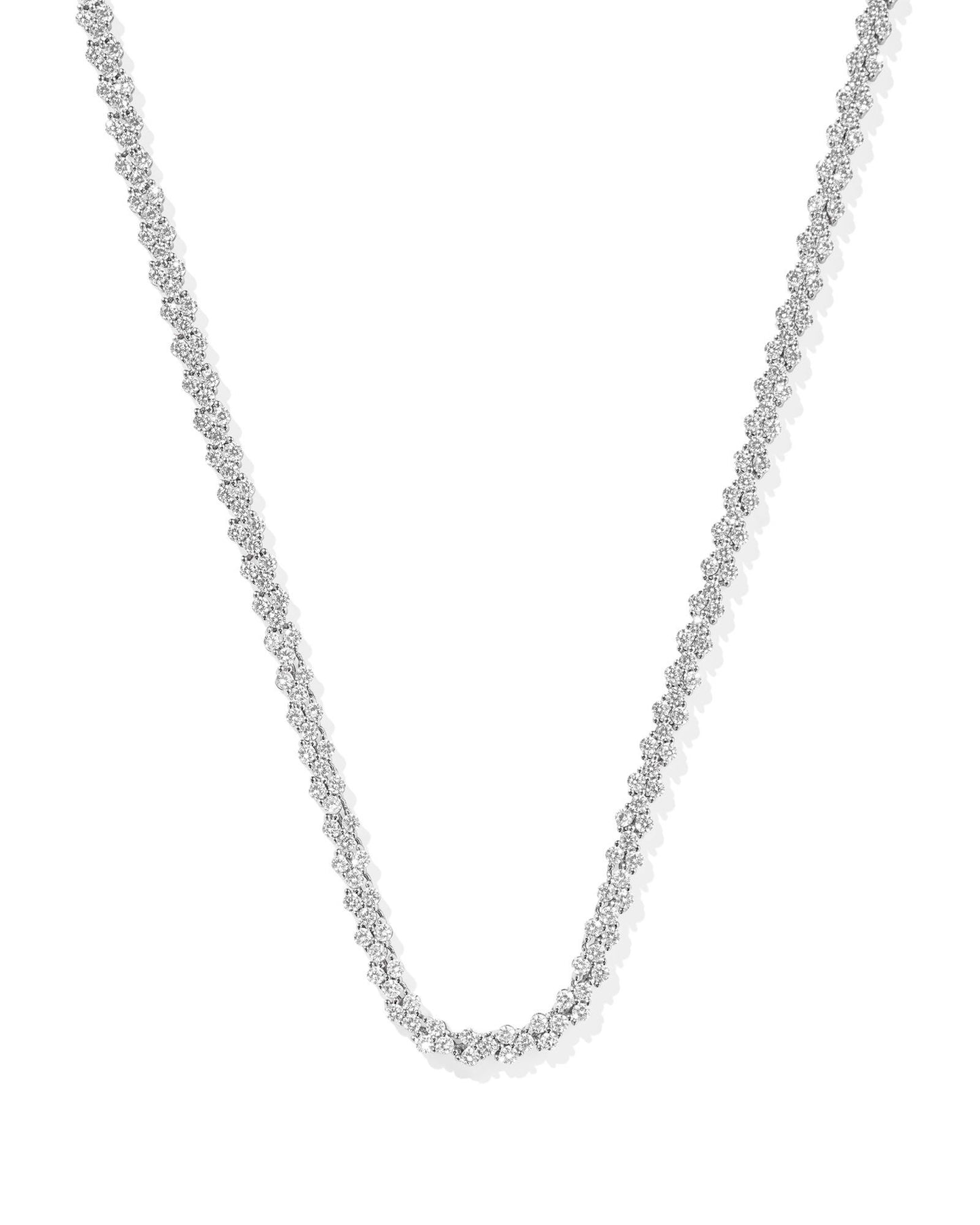 Emery Tennis Necklace in WHITE CRYSTAL (Gold or Silver)