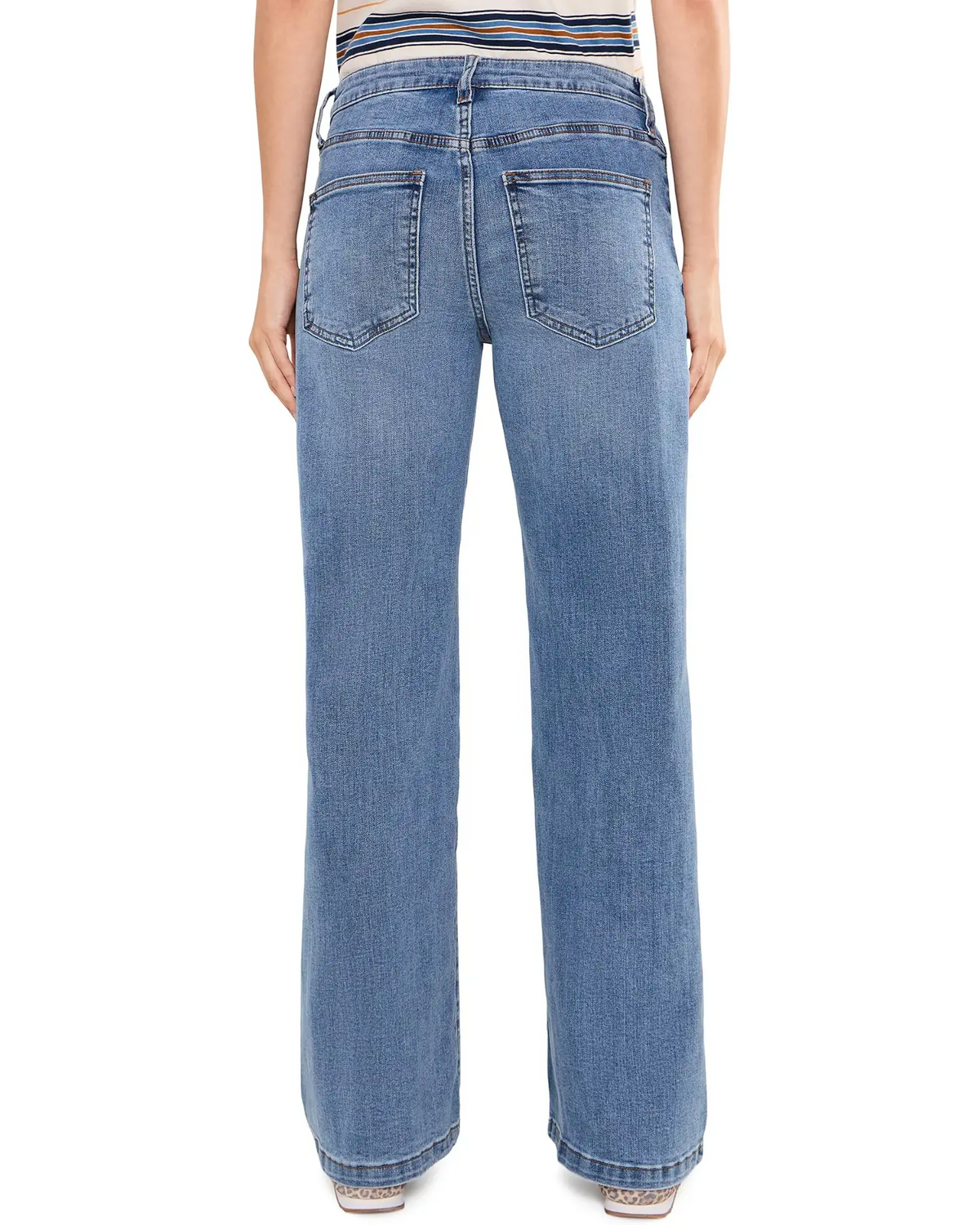 KUT from the KLOTH JEAN HIGH RISE WIDE FRONT SEAM PATCH FRONT POCKETSKTS