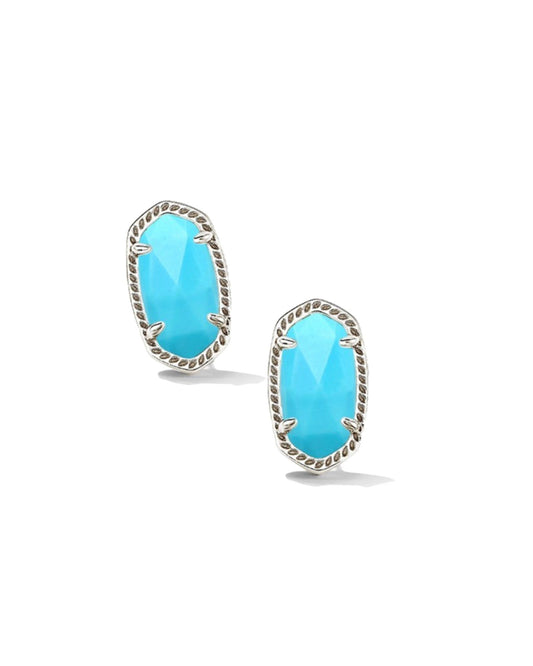 Kendra Scott ELLIE STUD EARRINGS SILVER TURQUOISE MAGNESITE