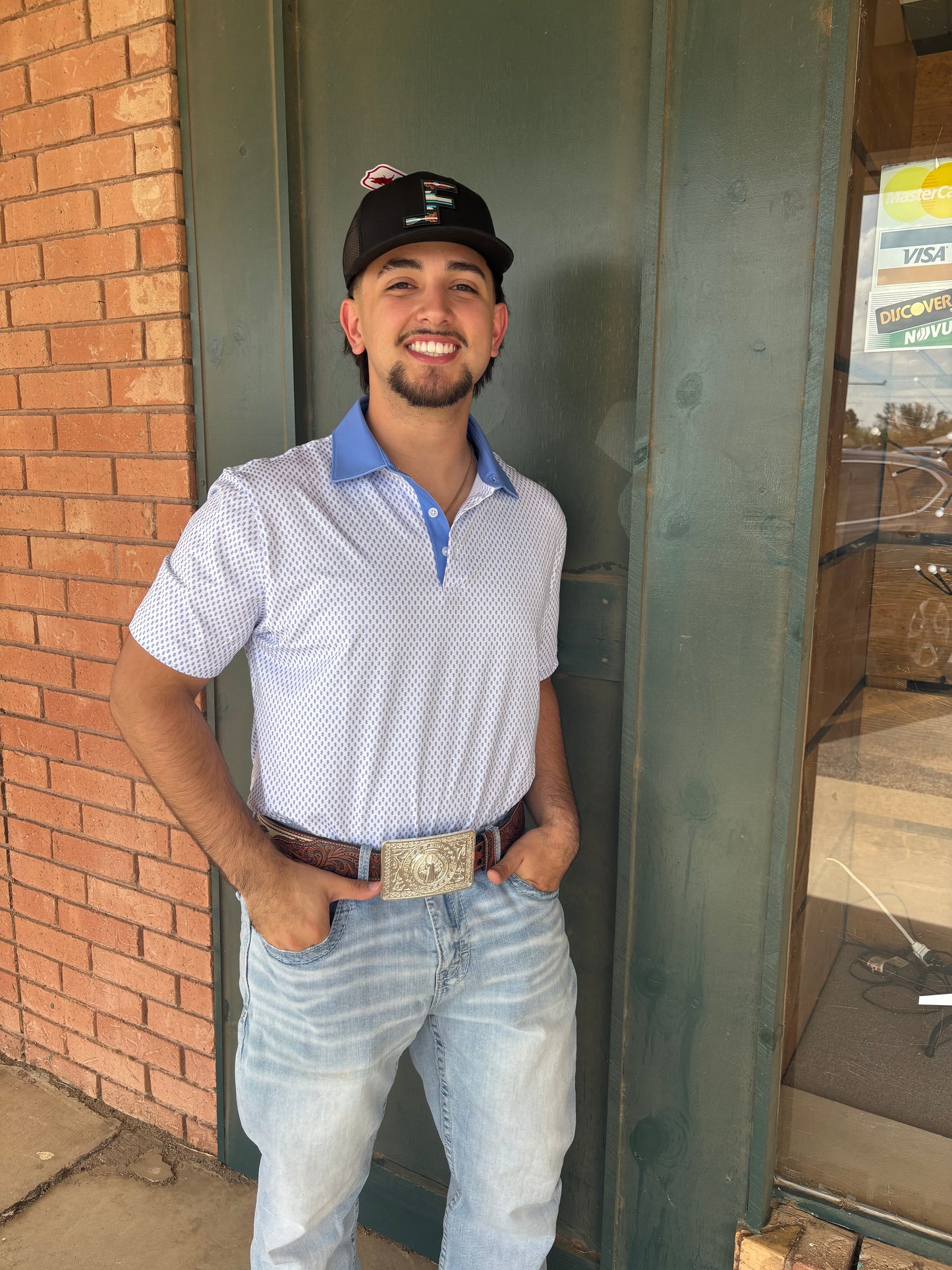 Cowboy Country Club Cactus Print Polo