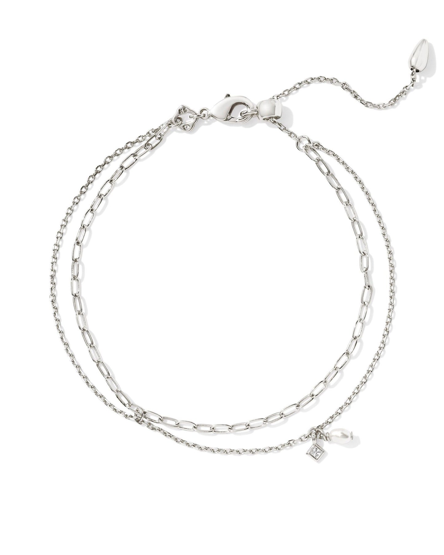 Eve Multi Strand Bracelet in White Pearl (Gold or Silver)