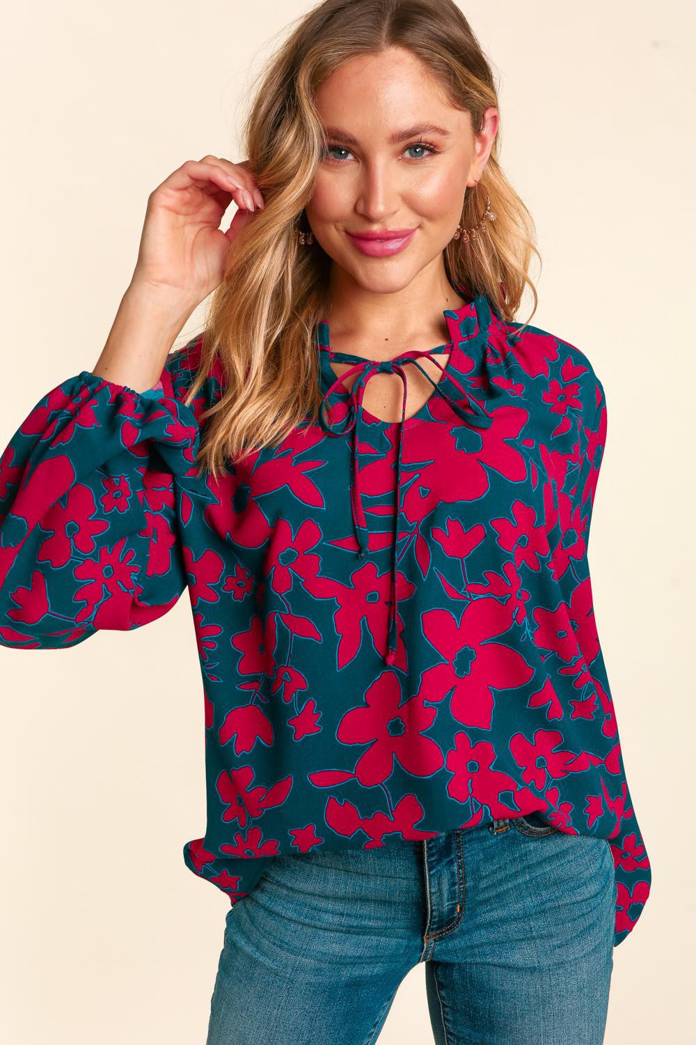 Magenta Floral Top