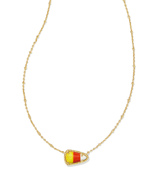 Kendra Scott Candy Corn Pendant Necklace in Gold Candy Magnesite