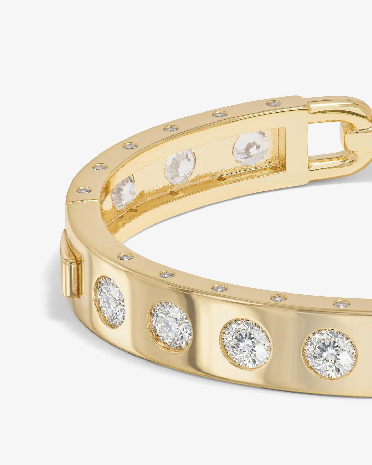 Melinda Maria Ashley Rodeo Lock Cuff 9mm Gold|White Diamondettes