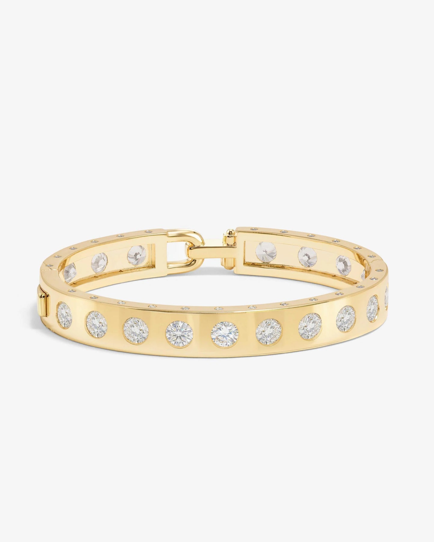 Melinda Maria Ashley Rodeo Lock Cuff 9mm Gold|White Diamondettes