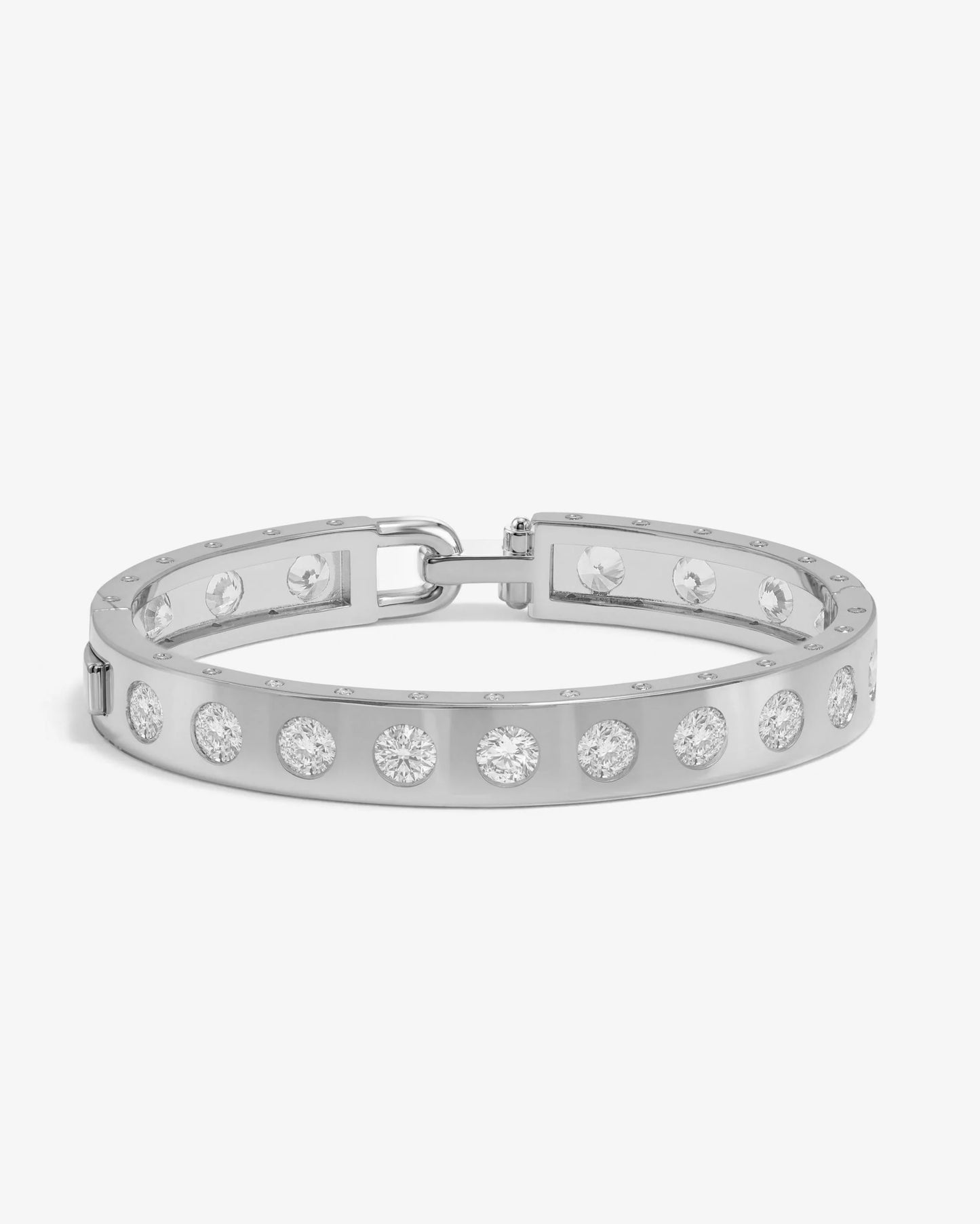 Melinda Maria Ashley Rodeo Lock Cuff 9mm Silver|White Diamondettes
