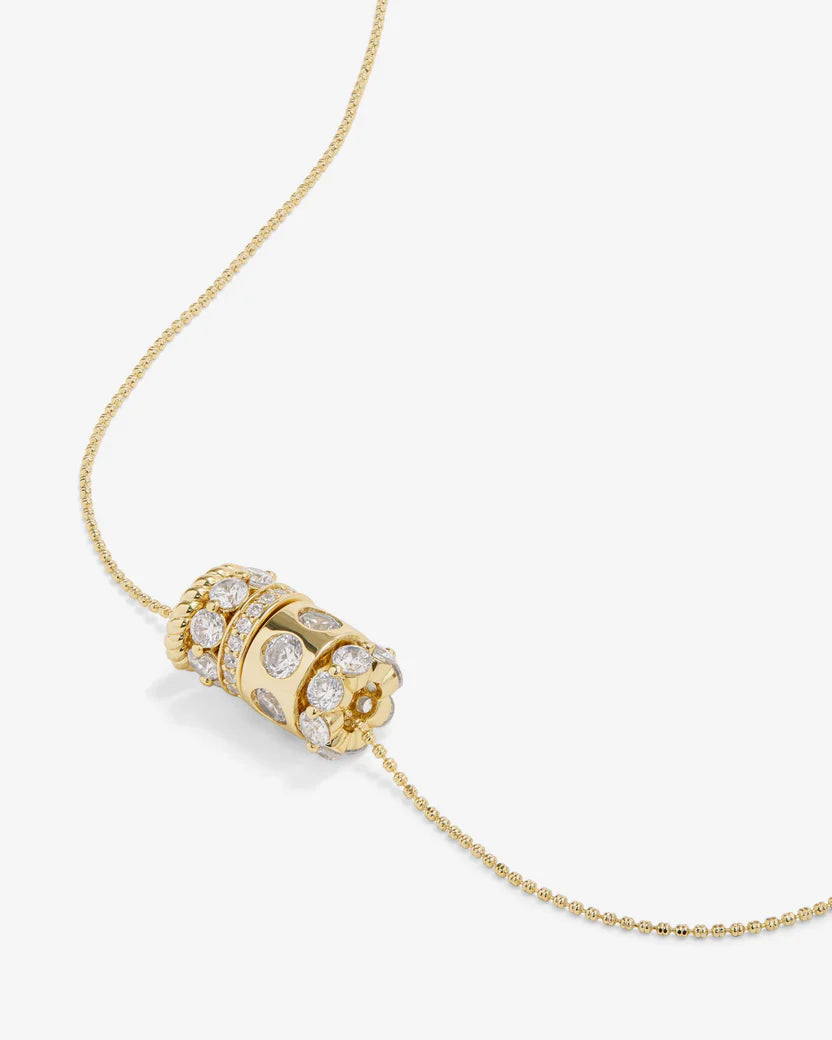 Melinda Maria Ashley Venice Necklace Gold|White Diamondettes