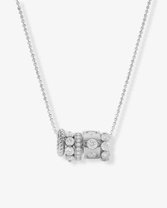 Melinda Maria Ashley Venice Necklace Silver|White Diamondettes
