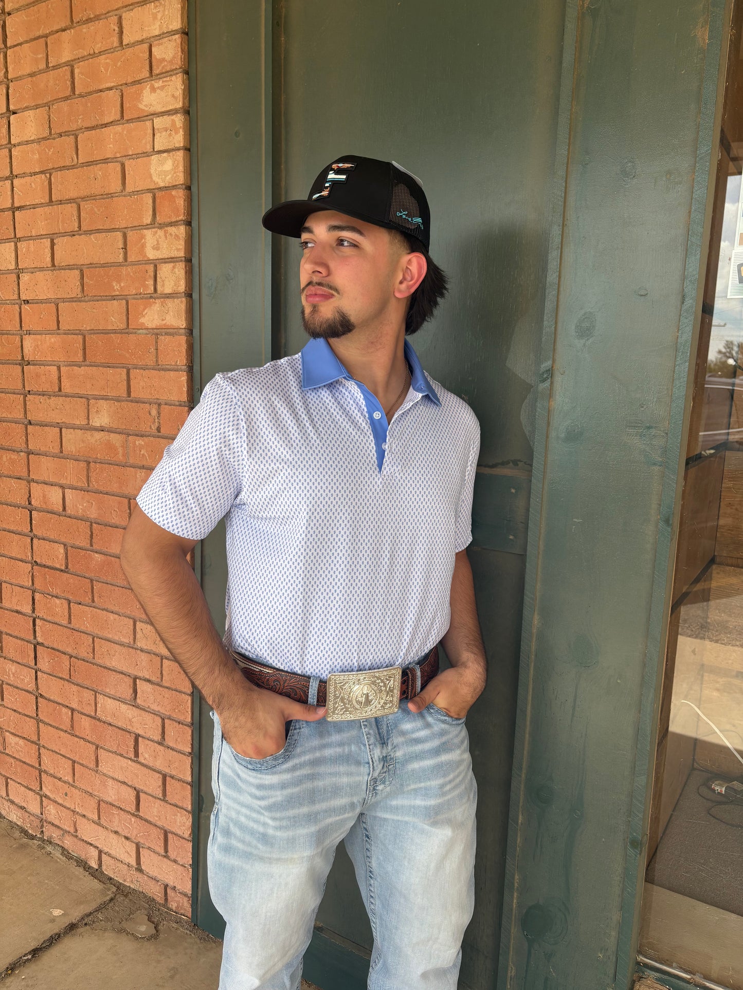 Cowboy Country Club Cactus Print Polo