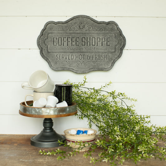 GREY COFFEE SHOPPE PLAQUE