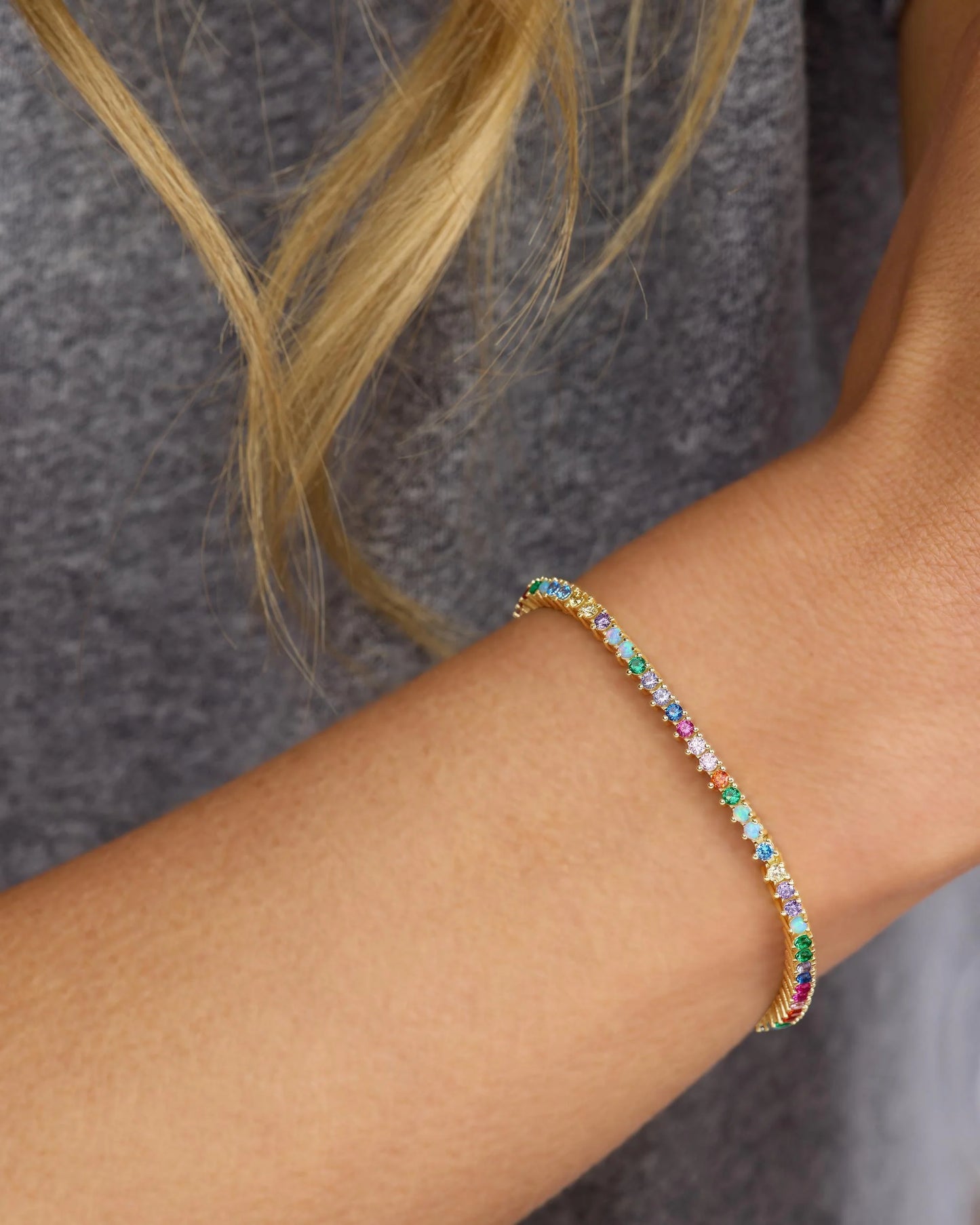 Melinda Maria Not Your Basic Tennis Bracelet 2mm Rainbow