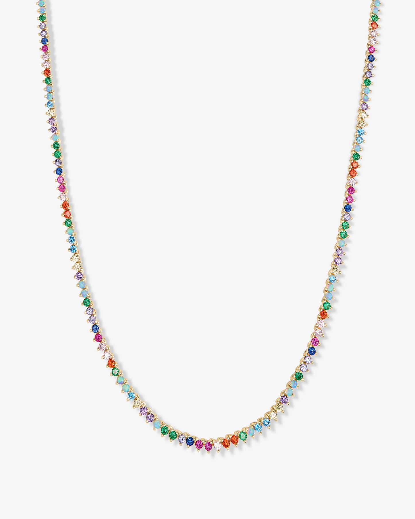 Melinda Maria Not Your Basic Tennis Necklace 2mm Rainbow