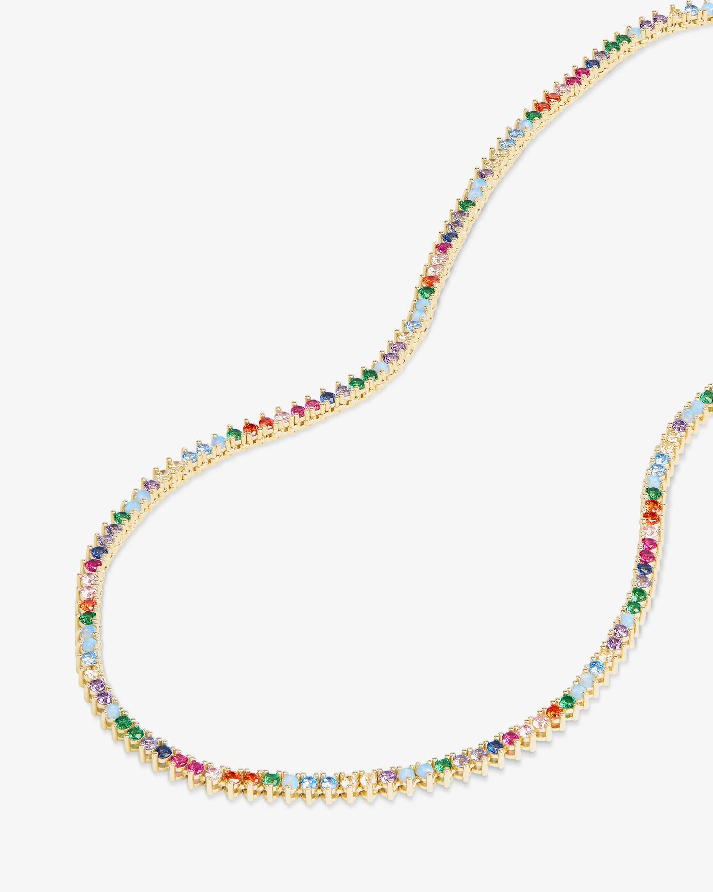 Melinda Maria Not Your Basic Tennis Necklace 2mm Rainbow