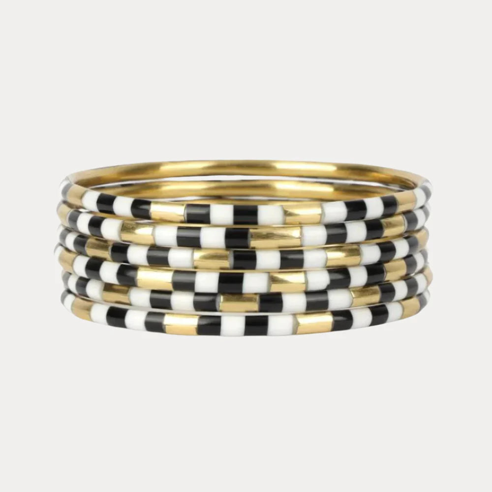BuDha Girl BLACK VEDA BANGLES - SET OF 6