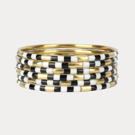 BuDha Girl BLACK VEDA BANGLES - SET OF 6