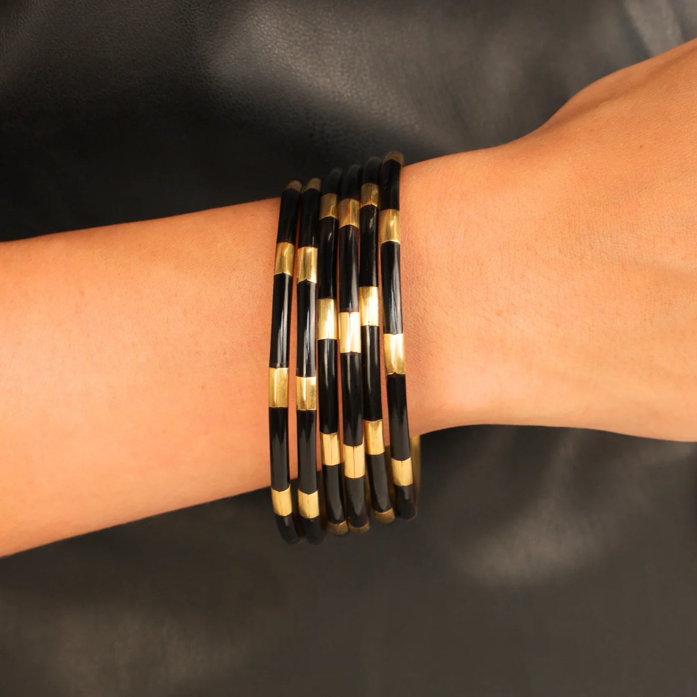 BuDha Girl Black VEDA BANGLES - SET OF 6