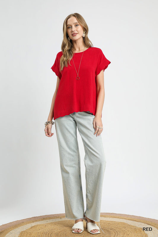 Scallop Top (Red or Oatmeal)