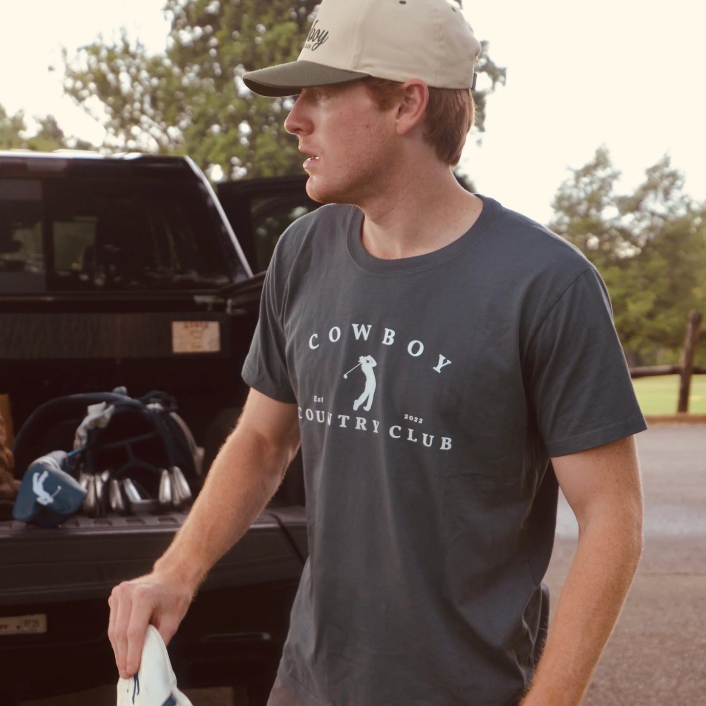 GOLFER LOGO T-SHIRT - Blue Jean