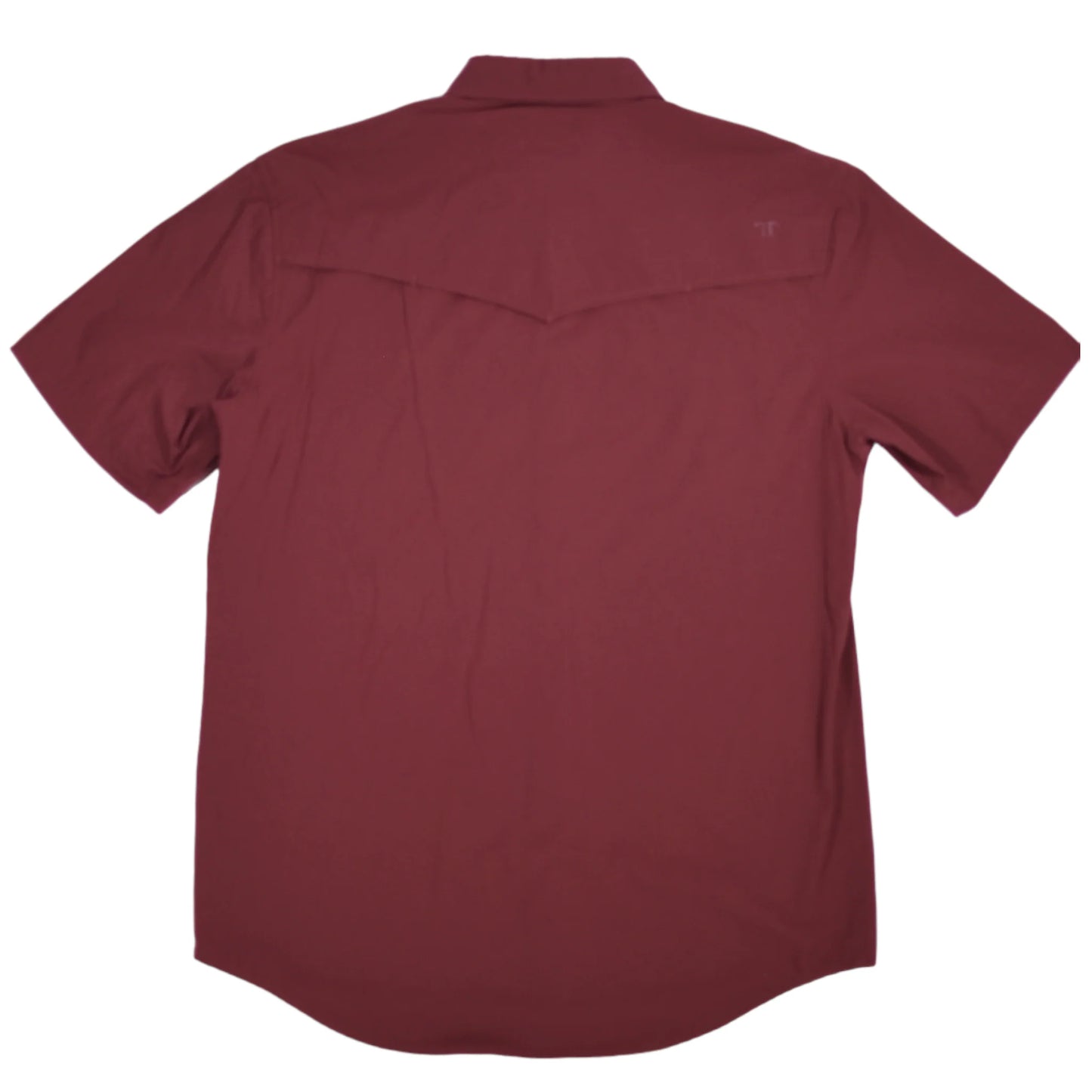 FERRELL BRAND MEN'S MAROON SHORT SLEEVE SNAP SHIRT