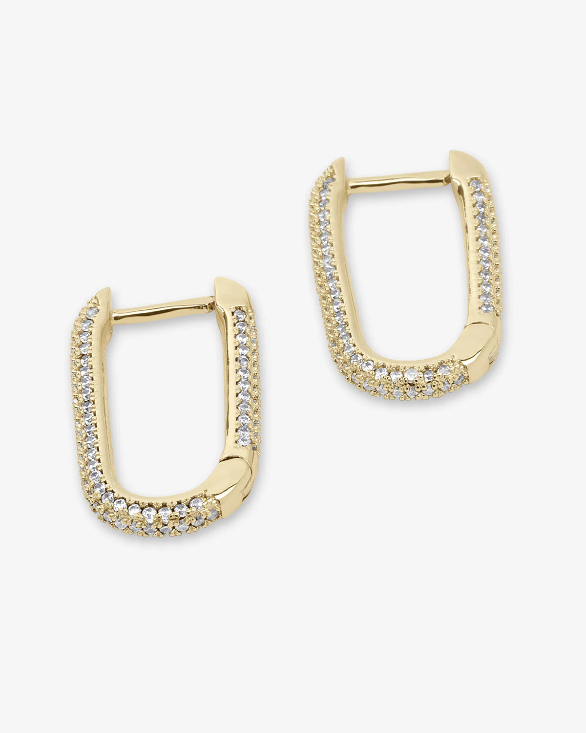 Melinda Maria Carrie Pavé Chain Huggies Gold|White Diamondettes