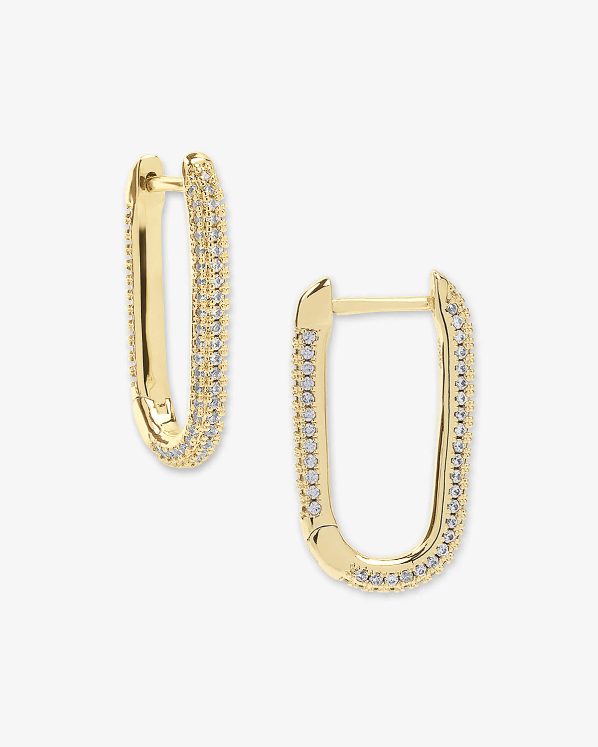 Melinda Maria Carrie Pavé Chain Huggies Gold|White Diamondettes