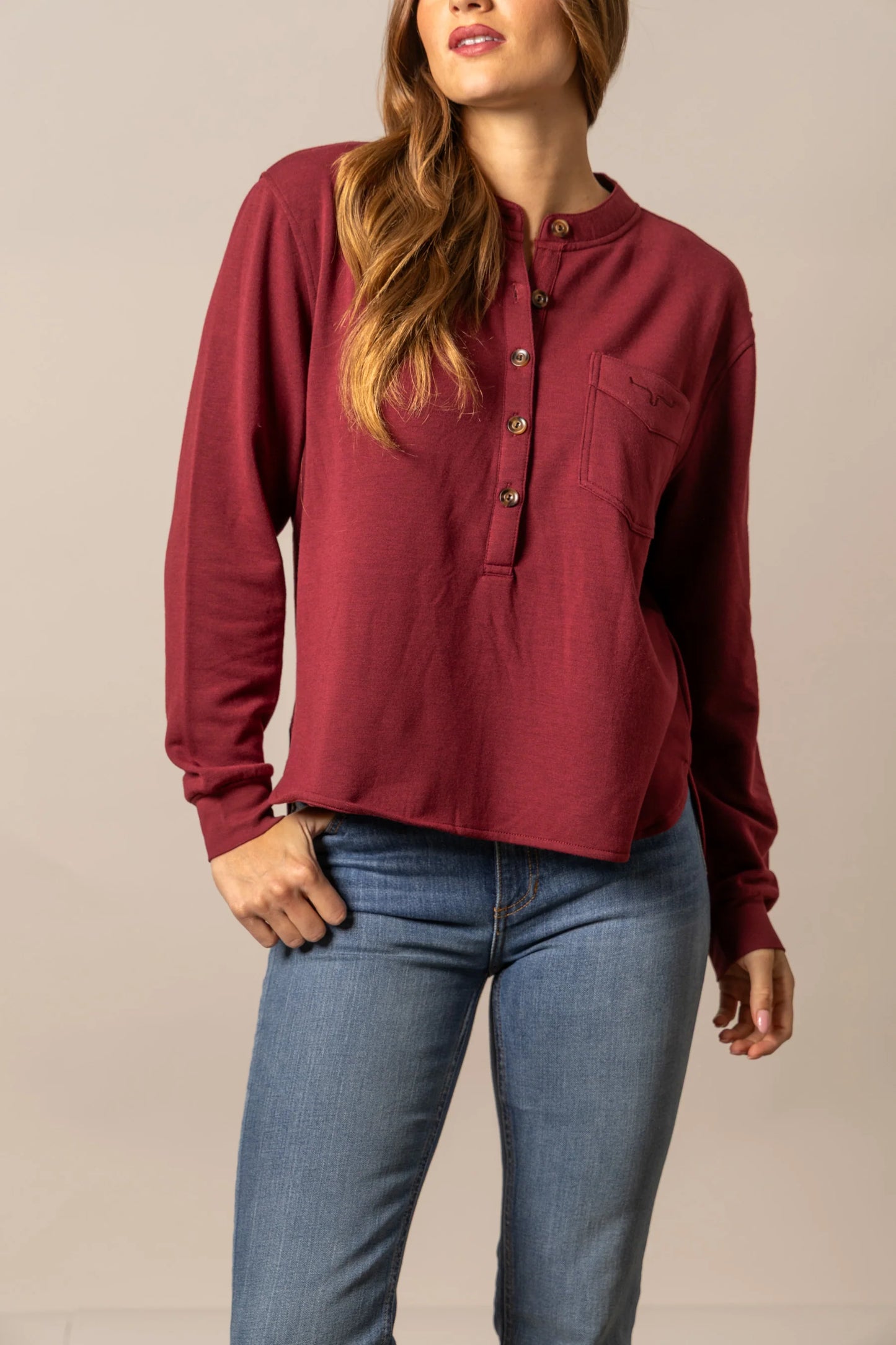Kimes Ranch Elouise Henley Long Sleeve Top